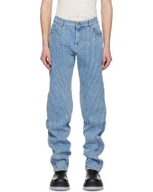 Mugler Blue Spiral Jeans