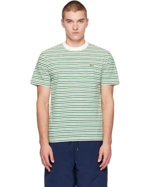 Lacoste Striped Cotton T-Shirt - Green