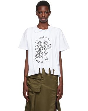 Sacai Gonzエディション ホワイト プリントtシャツ