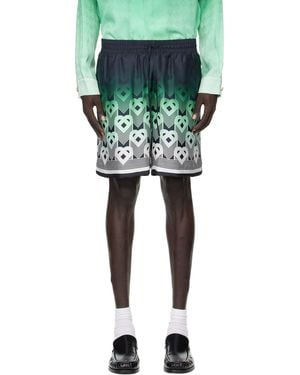 CASABLANCA Gradient Monogram Silk Shorts - Black