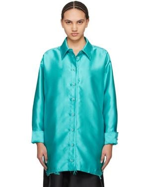 Marques'Almeida Chemise Surdimensionnée Bleue
