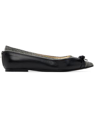 August Barron Unzipped Ballerina Flats - Black
