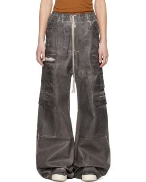 Rick Owens Hollywood Double Jumbo Bela Denim Cargo Trousers - Black