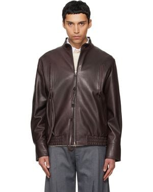 NULLUS Braided Detail Leather Jacket - Black
