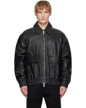 Studio Nicholson Piston Leather Jacket - Black