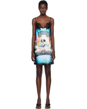 CASABLANCA La Prémonition Silky Slip Dress - Blue