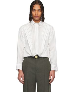Jean Paul Gaultier Pinstripe Infinity Shirt - White