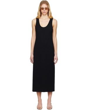 AURALEE Cotton Silk Stretch Knit Midi Dress - Black