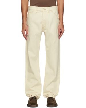 Drake's Off- 12.7 Oz Selvedge Tonal Stitch Jeans - Natural
