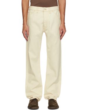 Drake's オフホワイト 12.7Oz セルビッジ トーナル ステッチ ジーンズ - ナチュラル