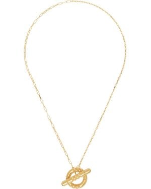 Burberry Check Granulation T-Bar Necklace - Metallic