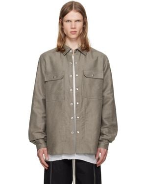 Rick Owens Taupe Tower Overshirt - Grey