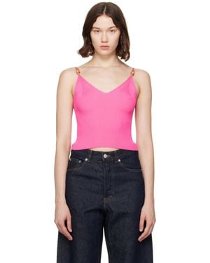 Versace Safety Pin Knit Crop Camisole - Pink