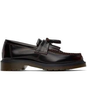 Dr. Martens Burgundy Adrian Arcadia Leather Tassel Loafers - Black