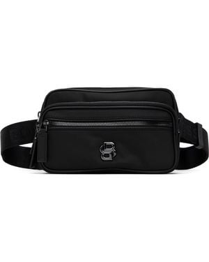 BOSS Twill Double B Monogram Belt Bag - Black