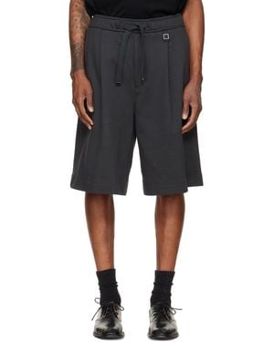 WOOYOUNGMI Single-Pleat Cotton Shorts - Black