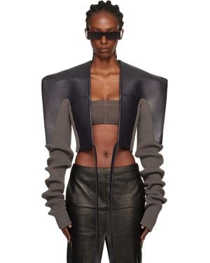 Rick Owens Concordians Tight Leather Jacket - Black