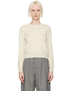 Comme des Garçons Pull blanc cassé à boucle à perles - Noir