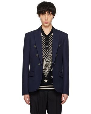 Balmain Peaked Lapel Blazer - Blue