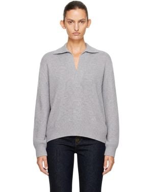 Victoria Beckham Pull De Style Polo Genevieve Gris