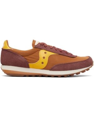Saucony Tan & Burgundy Trainer 80 Trainers - Black