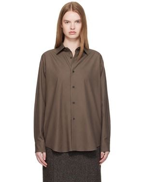 AURALEE Washed Finx Twill Shirt - Brown