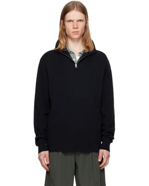 Norse Projects Arild Merino Cotton Milano Zip Jacket - Black