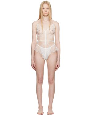 Skims Ultra Fine Lace Teddy Bodysuit - Black