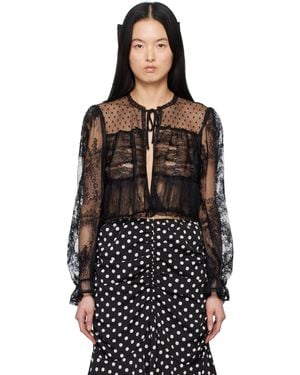 Anna Sui Lace Combo Bed Cardigan - Black