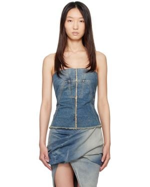 Rick Owens Hollywood Bustier Denim Top - Blue