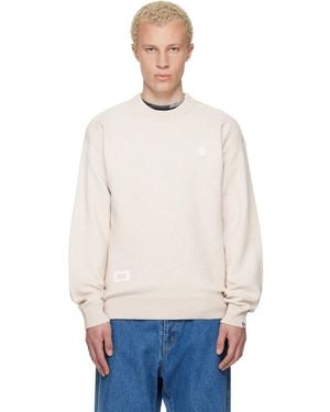 Aape By A Bathing Ape 'Aapenow' Moonface Crew Neck Jumper - White