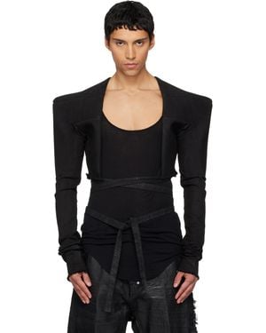 Rick Owens Concordians Tight Denim Jacket - Black