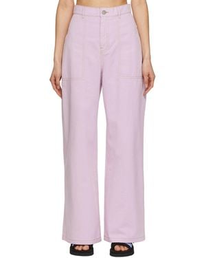McQ Mcq Pink Contrast Stitch Pants - Multicolour