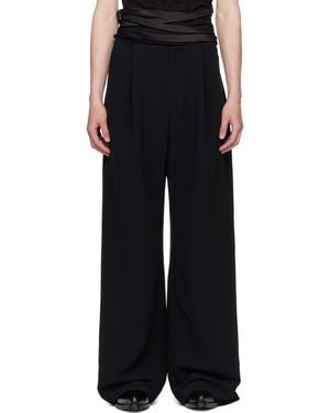 AARON ESH Waistbandless Wide Crêpe Trousers - Black