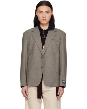 Commission Houndstooth Varsity Blazer - Black