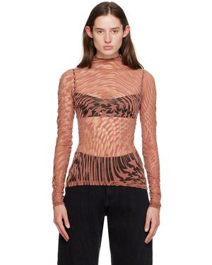 Mugler Pink Star Long Sleeve T-shirt - Black