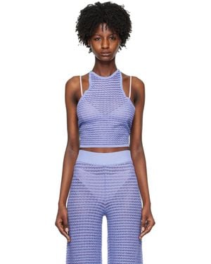 REMAIN Birger Christensen Purple Self-tie Tank Top - Blue