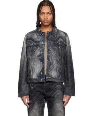 CAMPERLAB ブラック Distorted Print デニムジャケット