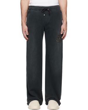 Amiri Pantalon De Survêtement Rétro Noir À Monogramme