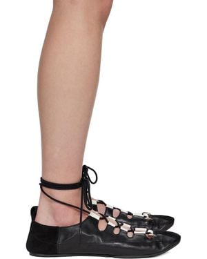 Alaïa Fold Laced Ballerina Flats - Brown