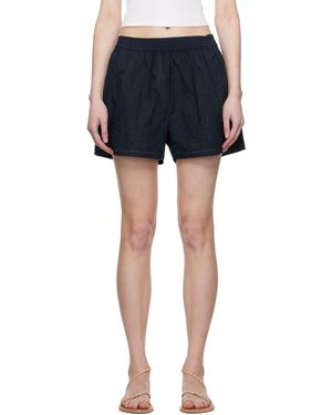 Rag & Bone Navy Emb Shorts - Blue