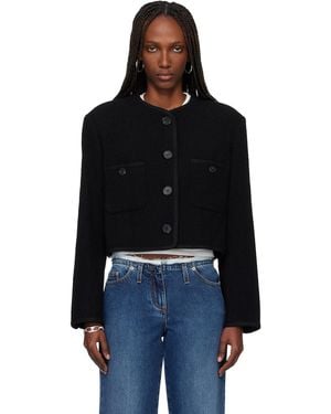 Tonywack Tweed Cropped Wool Jacket - Black