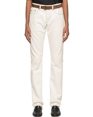 Saint Laurent Jean ajusté blanc cassé