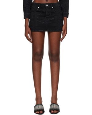 Alexander Wang Allover Tonal Hotfix デニム ミニスカート - ブラック