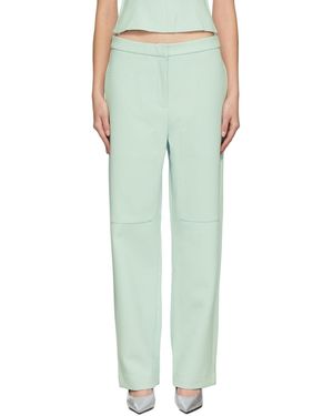 Paris Georgia Basics Slouchy Suit Trousers - Green