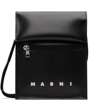 Marni ブラック シューレース ストラップ クロスボディバッグ