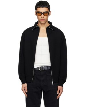Courreges Zipped Wool Cardigan - Black