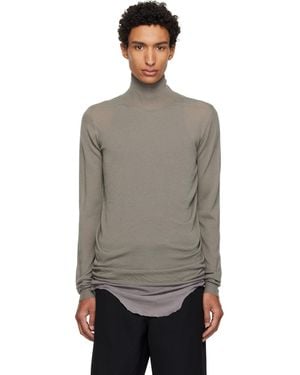 Rick Owens Col Roulé Taupe À Couture Horizontale Aux Épaules - Gris
