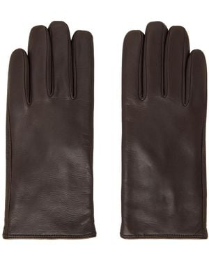 Ernest W. Baker Cashmere Lined Leather Gloves - Brown