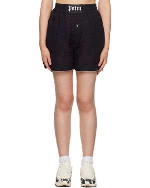 Palm Angels ブラック ボタン ショートパンツ